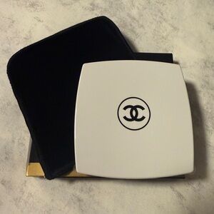 CHANEL MIRROR IN CASE WITH DUST BAG WHITE NWT Dimensions approximately